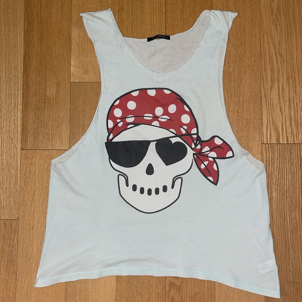 Wildfox Skull Graphic Tank Top